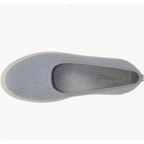 Vionic Womens Uptown Knit Skimmer Flat Light Grey Sz 8.5 Wide - Picture 3 of 11